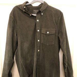 Abercrombie Olive Green Corduroy Button Up